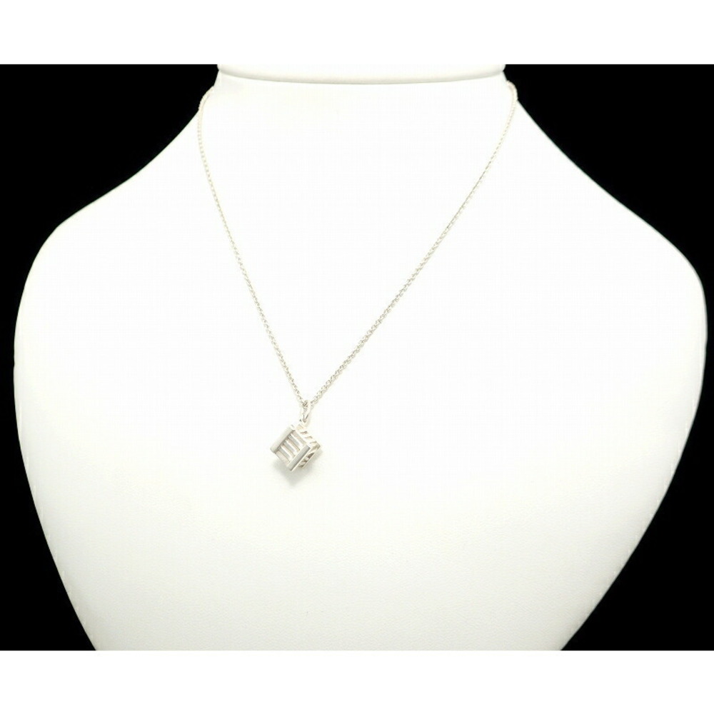 Tiffany Co Atlas Cube necklace pendant sterling silver Blumin Morita